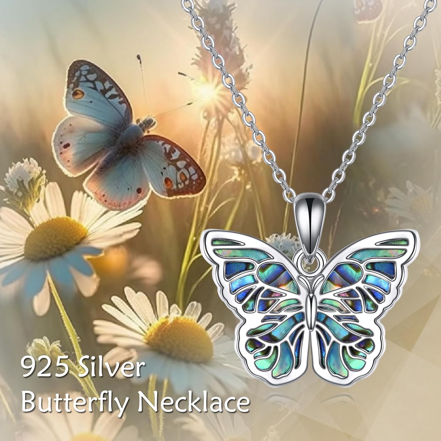 URONE Butterfly Pendant Necklace for Women Sterling Silver Butterfly Jewelry Gifts for Women - Image 6