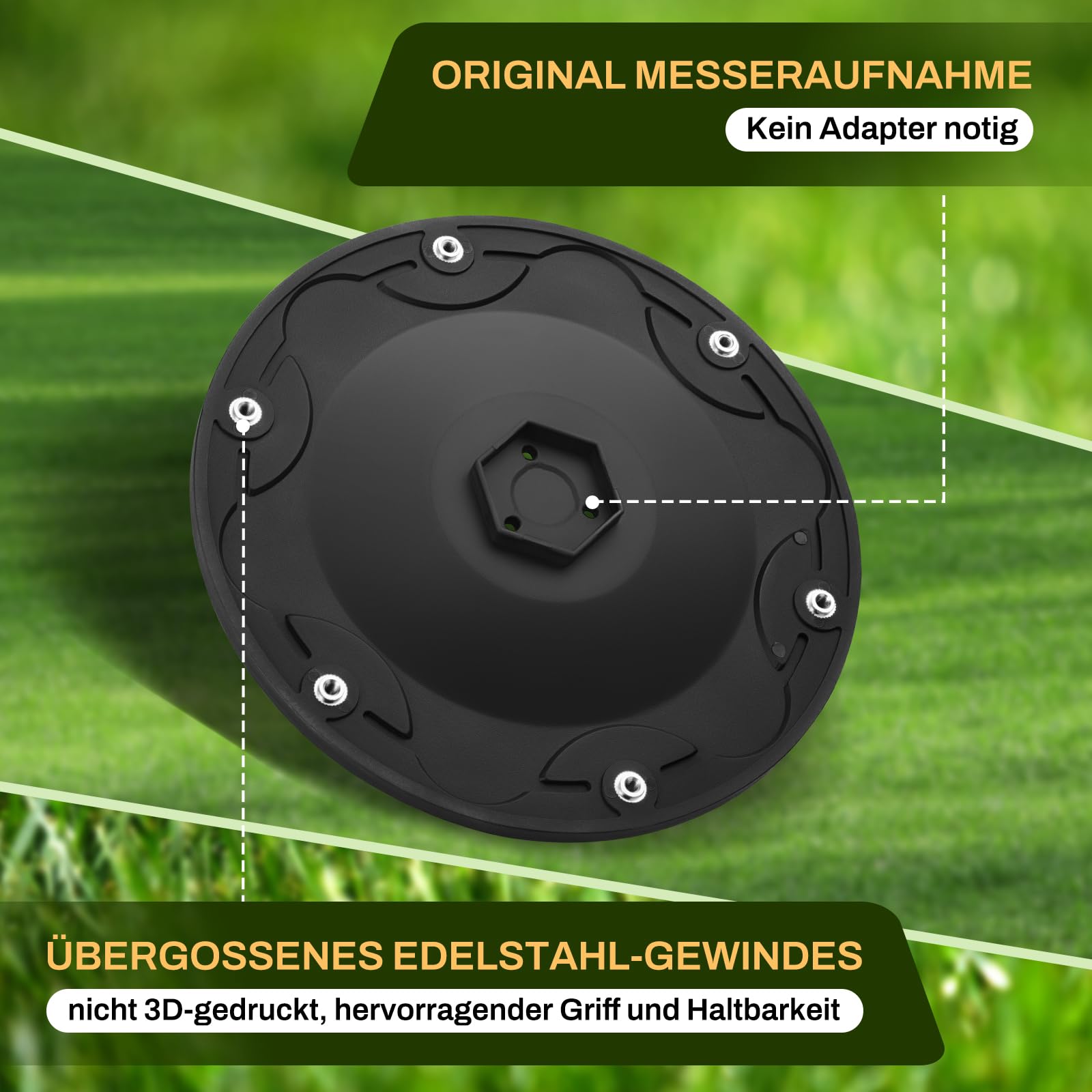 FourShow Messerteller + 6 Klingen Kompatibel mit ECOVACS Goat O500, O800, O1200, G1-800, G1-2000, G1, Mähroboter Messerscheibe Rasenroboter Drehscheibe