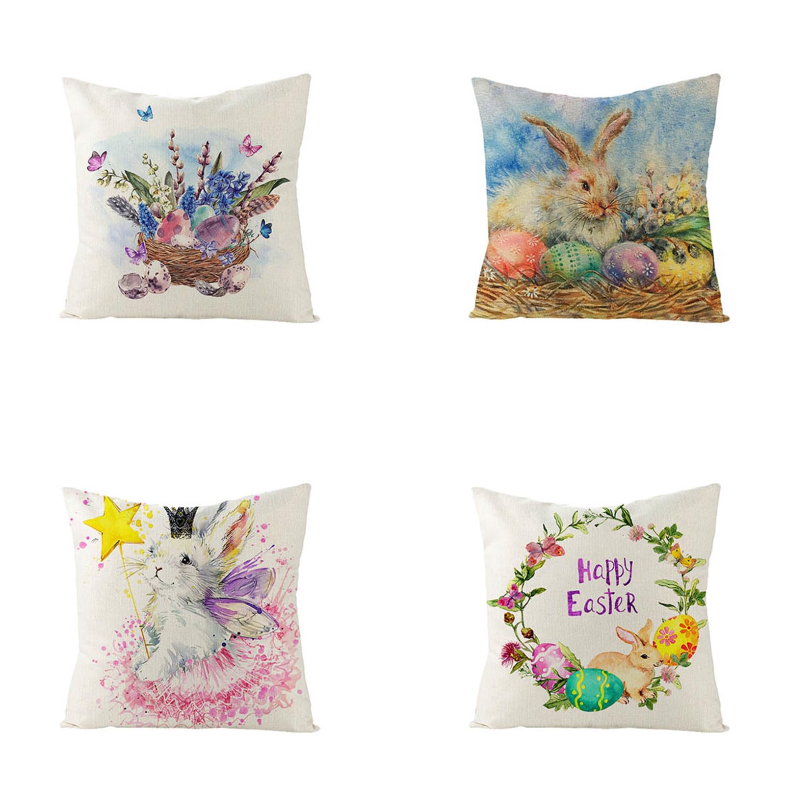 Housses de coussin 55x55 Pâques canapé salon taie oreiller extérieur lin