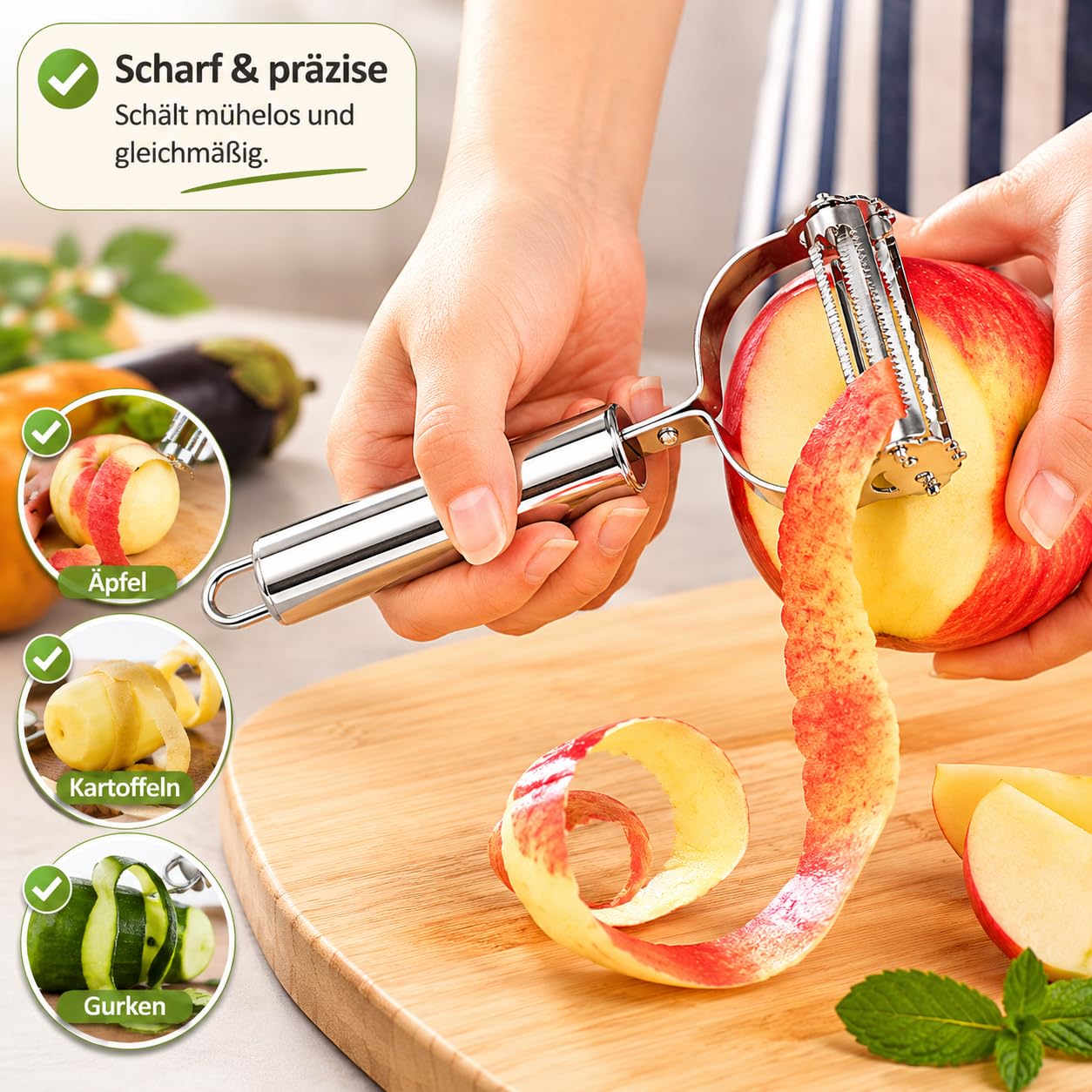 ZZM Fruit and Vegetable Peeler, Stainless Steel, Stainless Steel Peeler. — Amazon image 5
