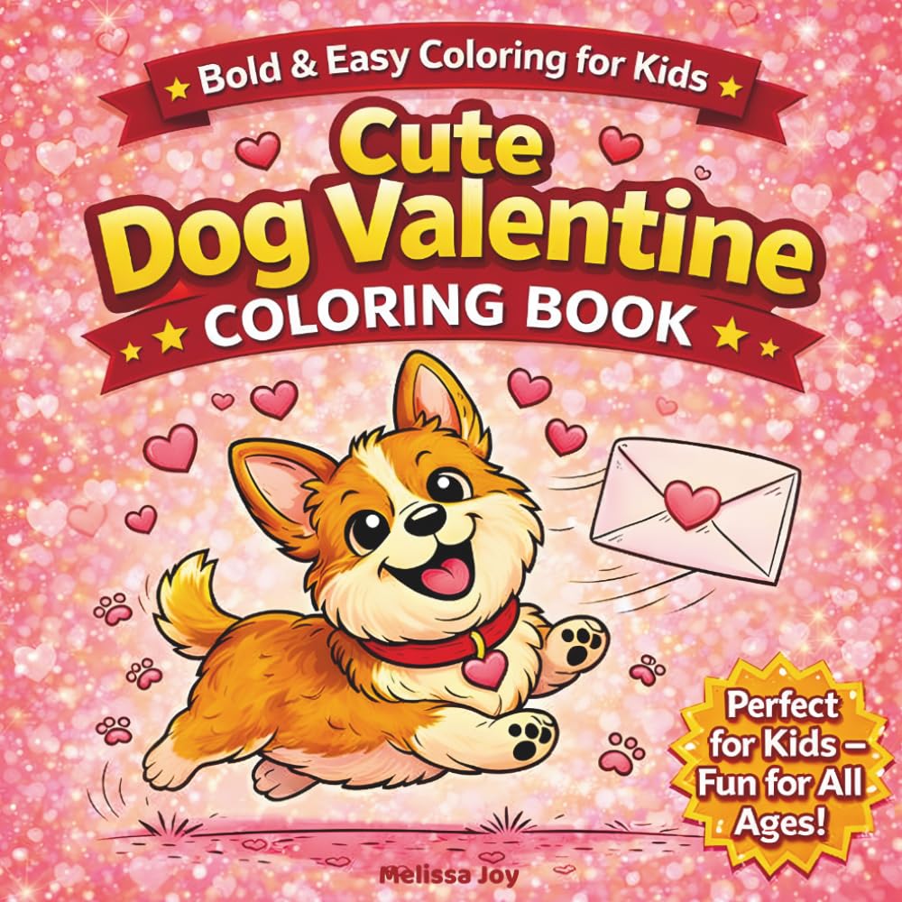 Cute Dog Valentine Coloring Book: Bold & Easy Coloring for Kids, Perfect for Kids, Fun for All Ages!