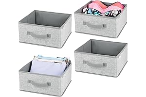 mDesign Soft Fabric Closet Organizer Box with Front Pull Handle