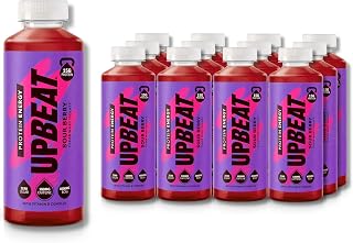 UPBEAT Protein Energy - 12x 500ml, Sour Berry, BCAA, Clear Whey Protein Isolate with Caffeine, Zero Sugar, Low Calorie, Premium Protein Water Ready to Drink