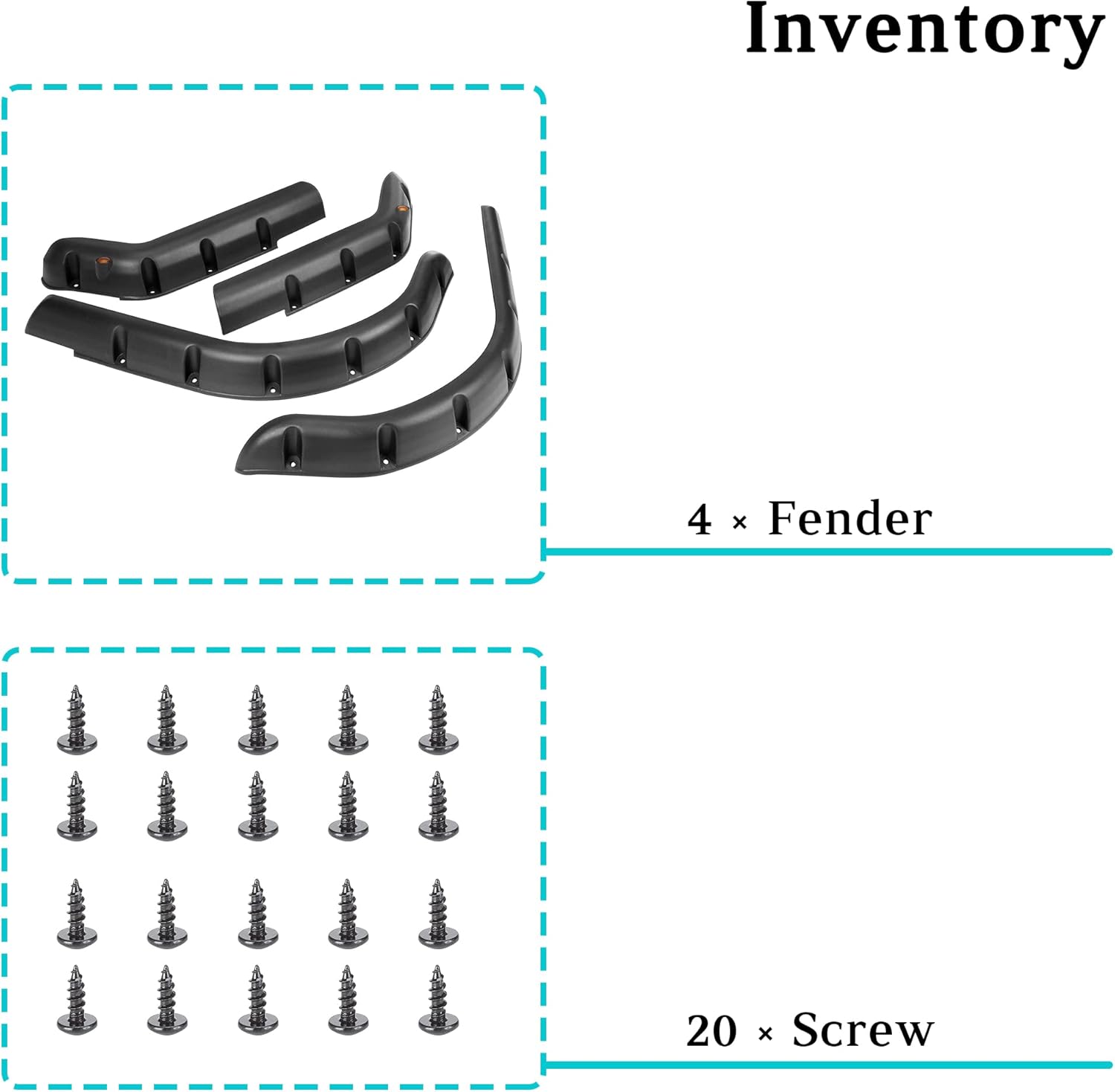 10L0L Front Rear Fender Flares for EZGO TXT 1996-2013 Golf Cart with Factory Body Kit (Not Fit Modified Golf Carts), Includes Stainless Steel Mounting Screws, Pack of 4