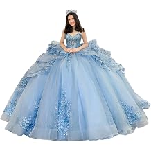 Mouccy Sparkly Beaded Quinceanera Dresses with Ruffles Strapless 15th Dress