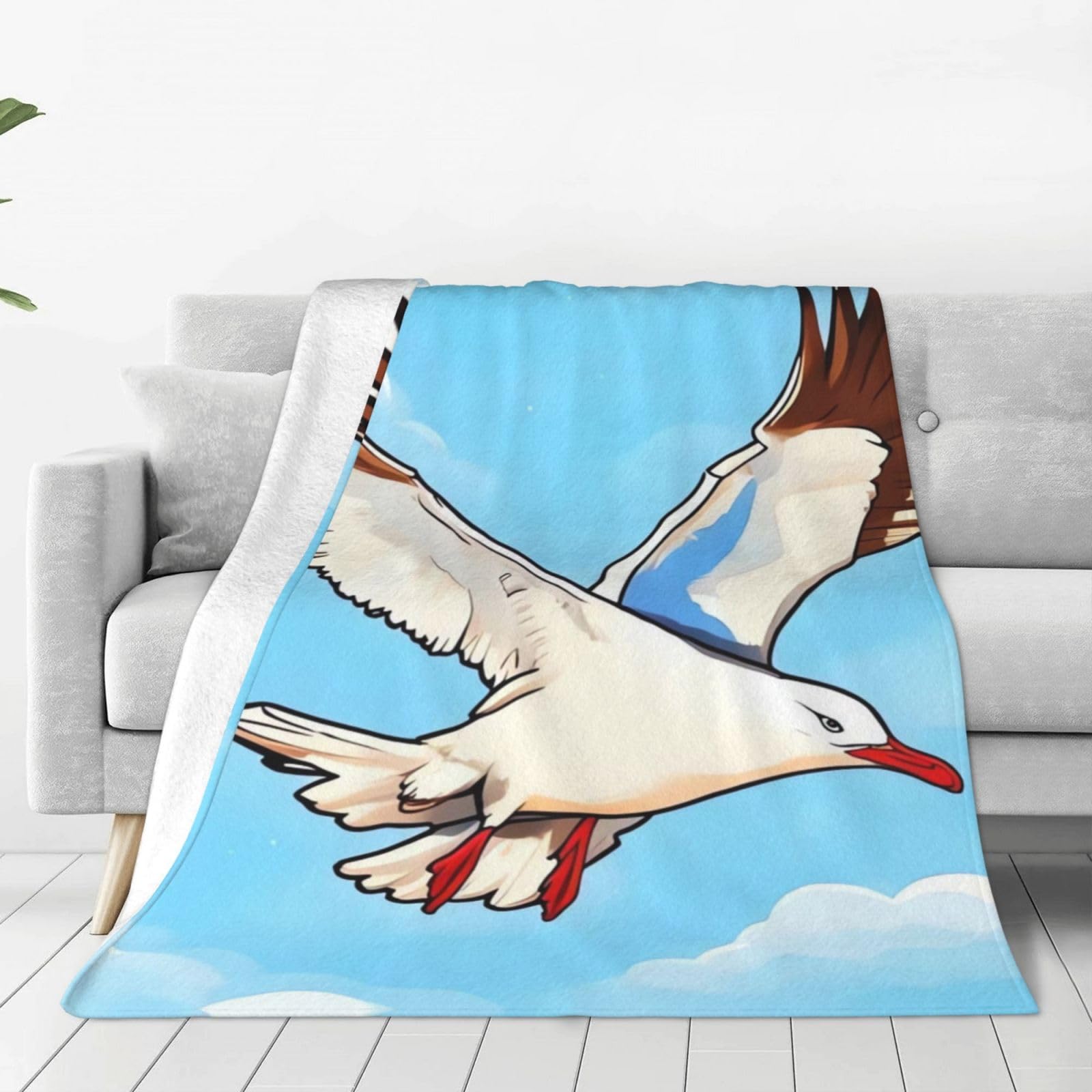 Couverture flanelle mouettes volantes un vent de liberté et douceur pour votre foyer