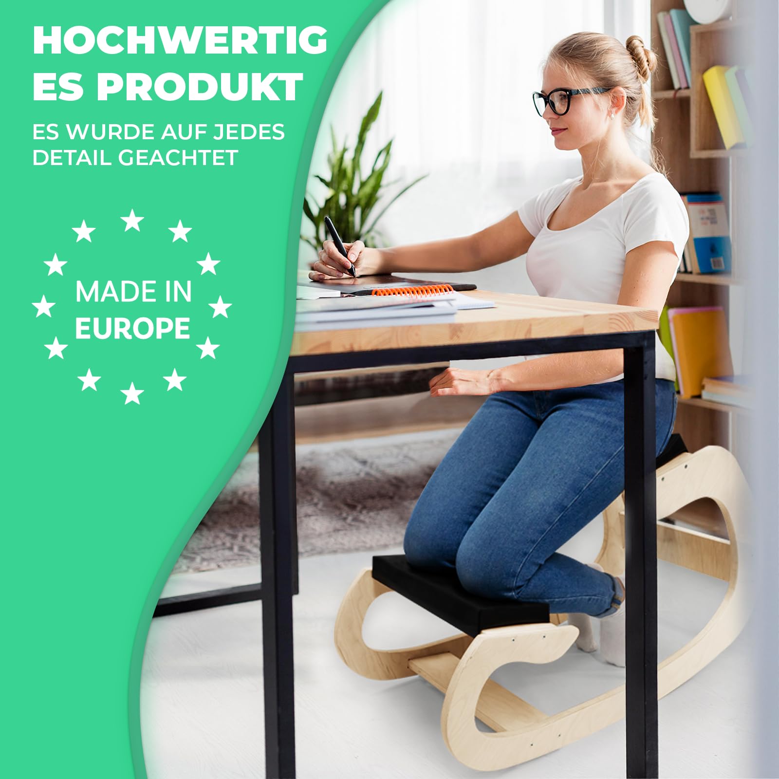 Ergonomischer Kniestuhl und Schaukelstuhl - Verbessern Sie Ihre Haltung zu Hause und im Büro
