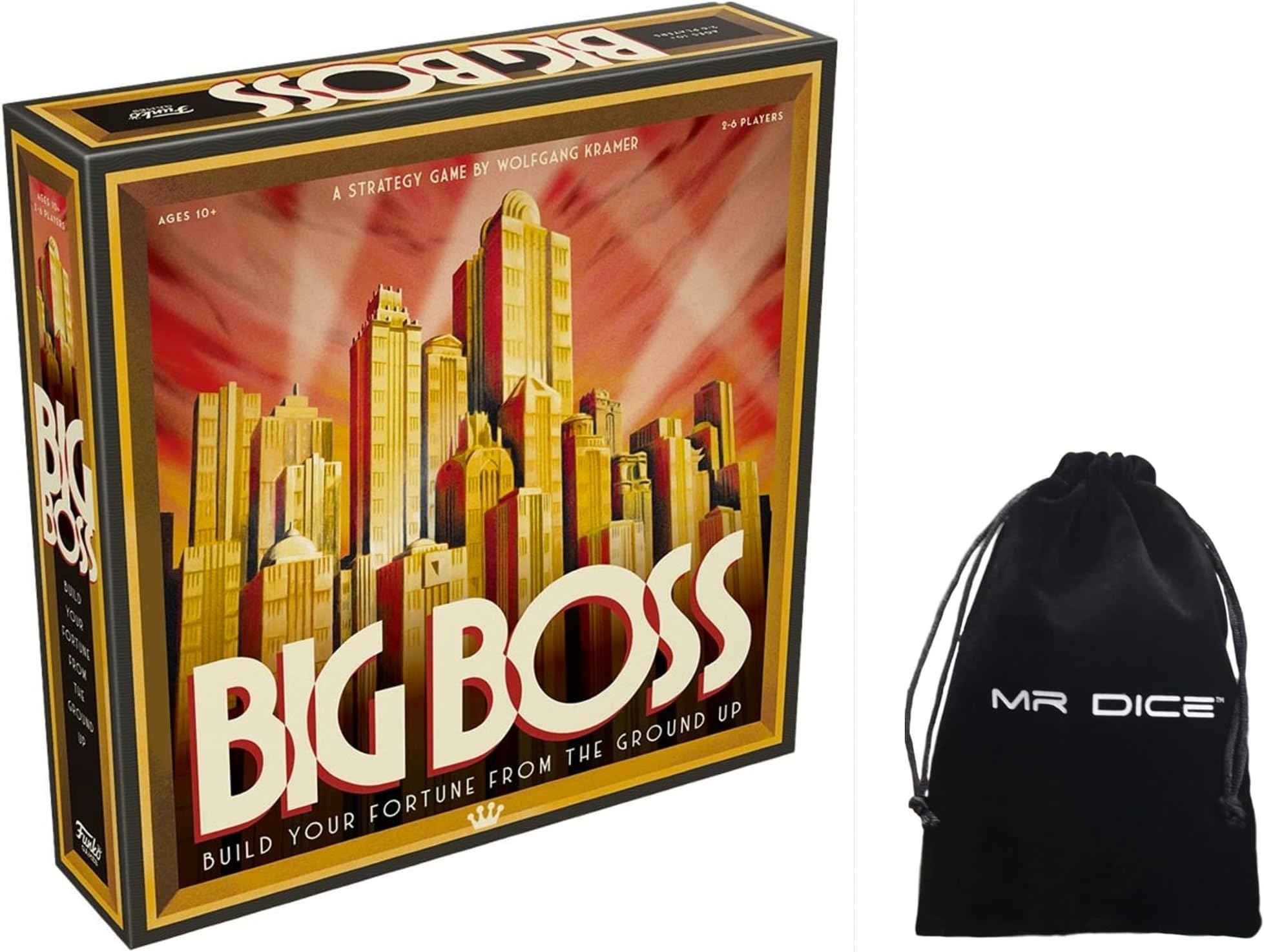 Mr Dice Big Boss Board Game Bundle with Mr Dice Bag (2-6 Players, 90 Minute Playtime)