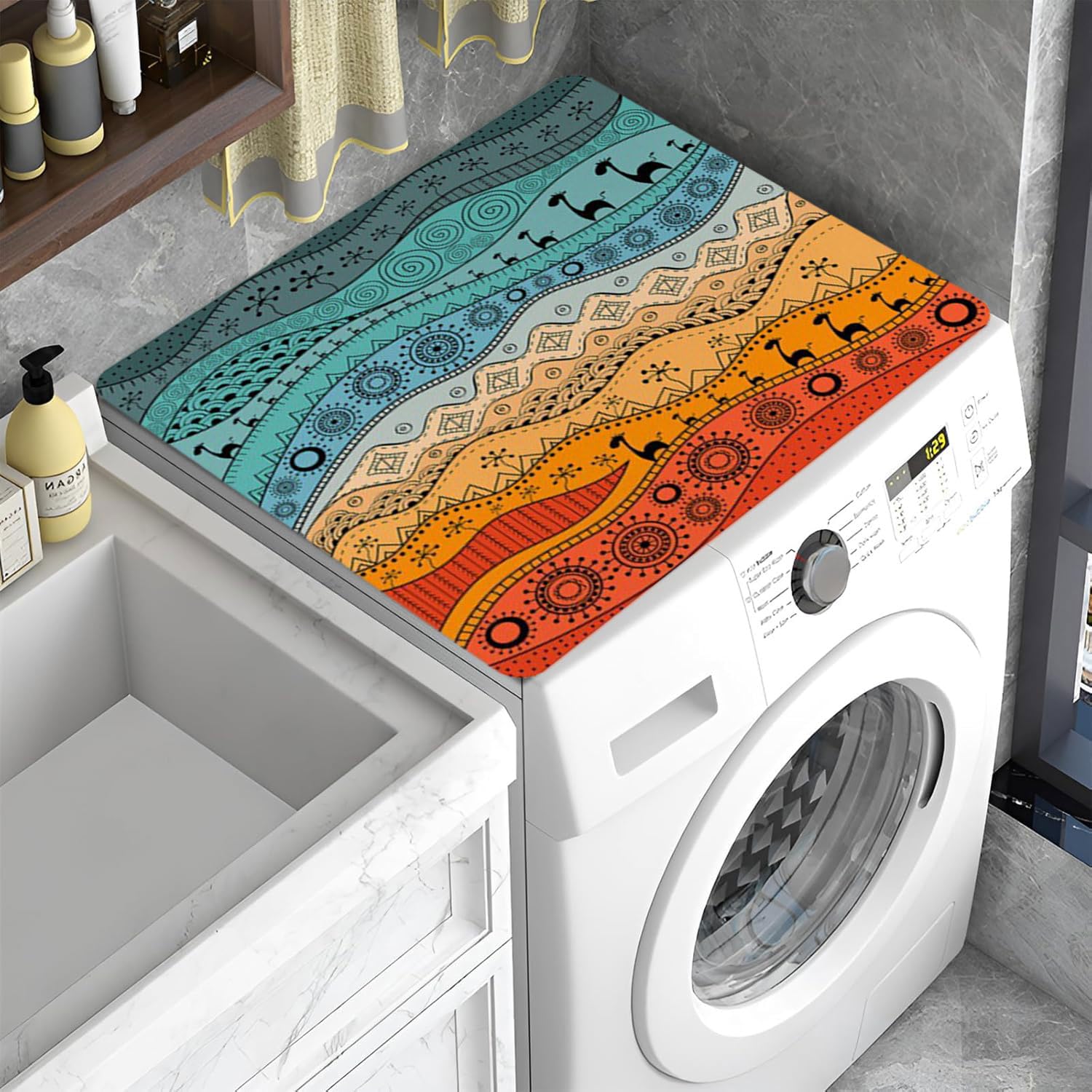 YeahBoom Cubierta Superior para Lavadora y Secadora,60 x 60 cm Cubierta para Lavadora,Funda para Lavadora,Funda Antipolvo para Lavadoras,Secadoras,Cocinas,Autocaravanas,Baños — view 15