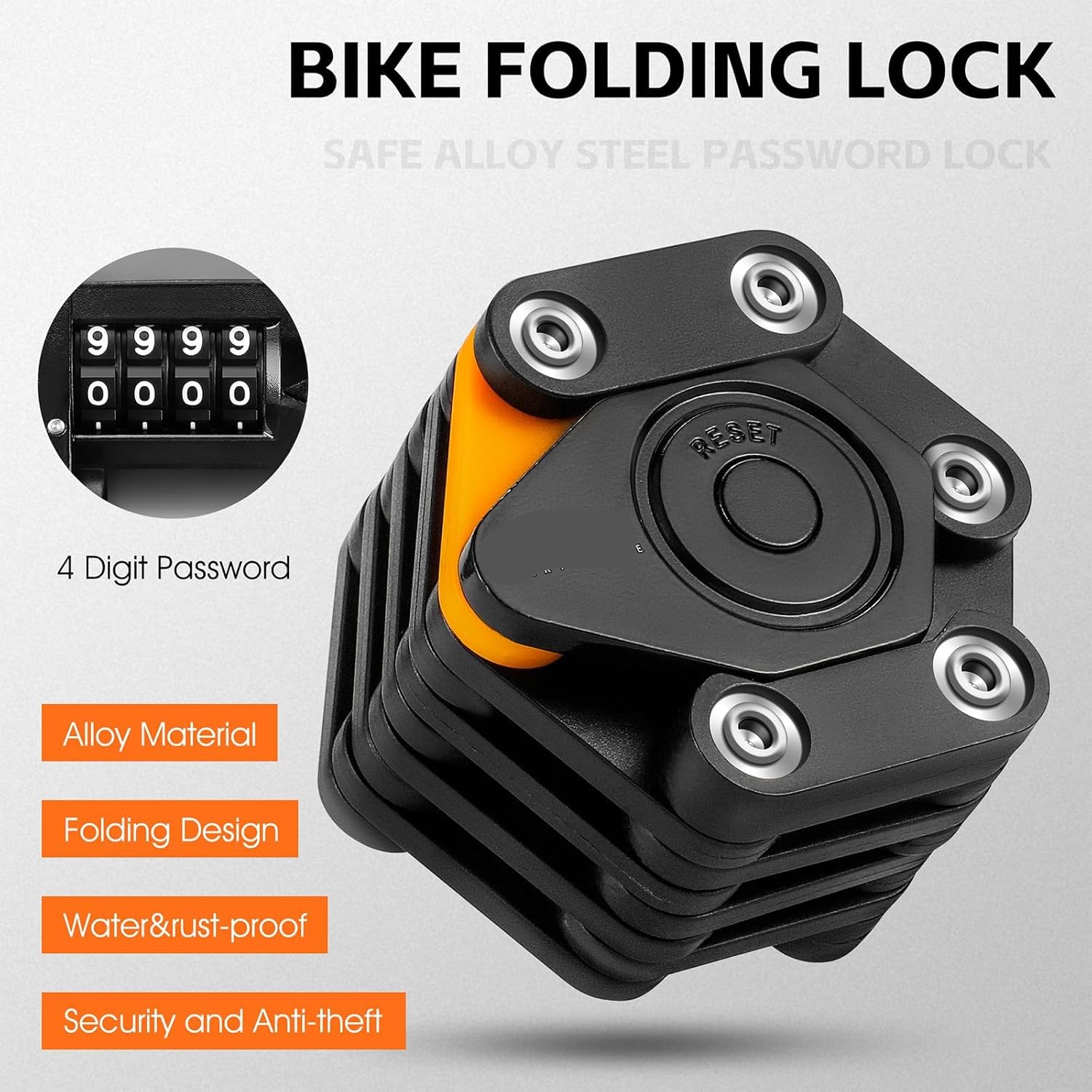 Bicycle Folding Lock Anti-Theft Electric Bicycle Chain Lock Bicycle Lock Motorcycle Safety Lock Accessories