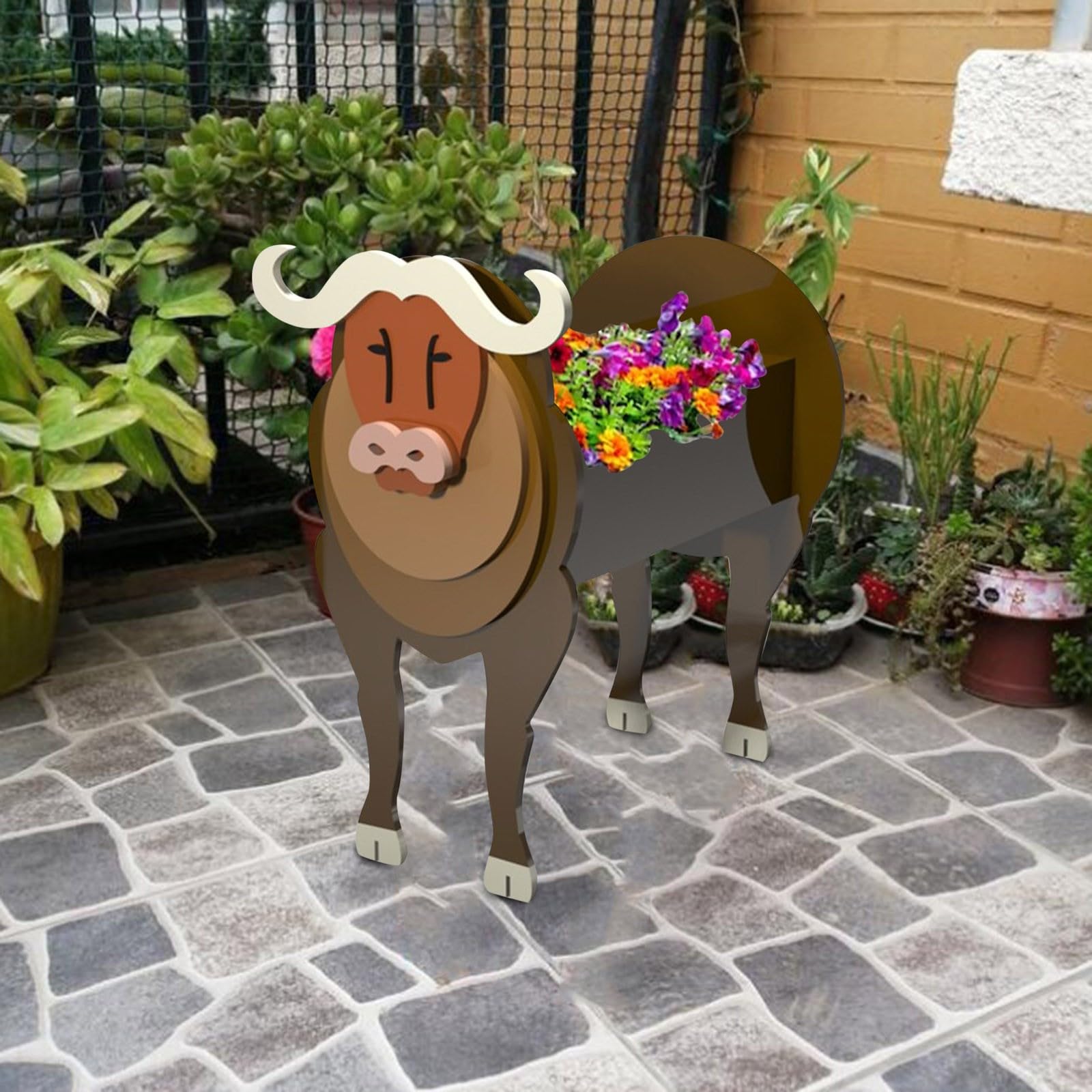 Cokbyavla Flower Pot Cute PVC Herb Garden Dog Flower Pot, 13.4 * 9.5inchDog Shape Plant Container, Indoor Dog Flower Pot, Garden Flower Cactus Office Home Decor Handmade Flower Pot