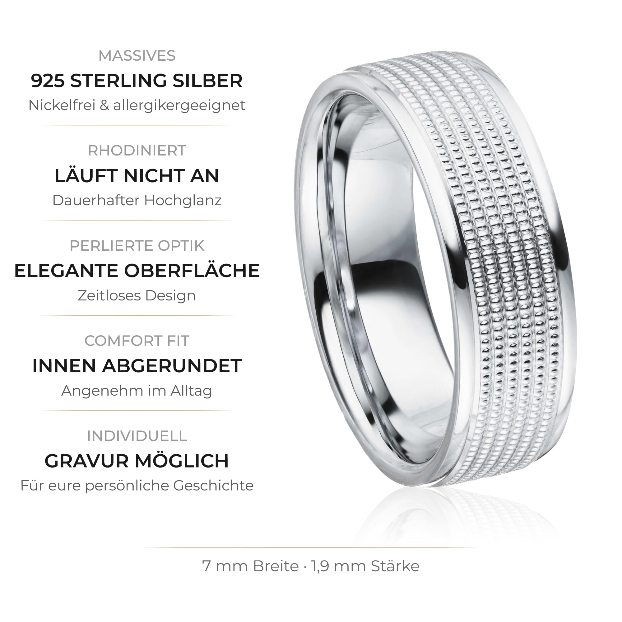 Kolibri Rings 925 Silber Freundschaftsring Partnerring Ehering Unisex Ring - Gratis Gravur und Etui