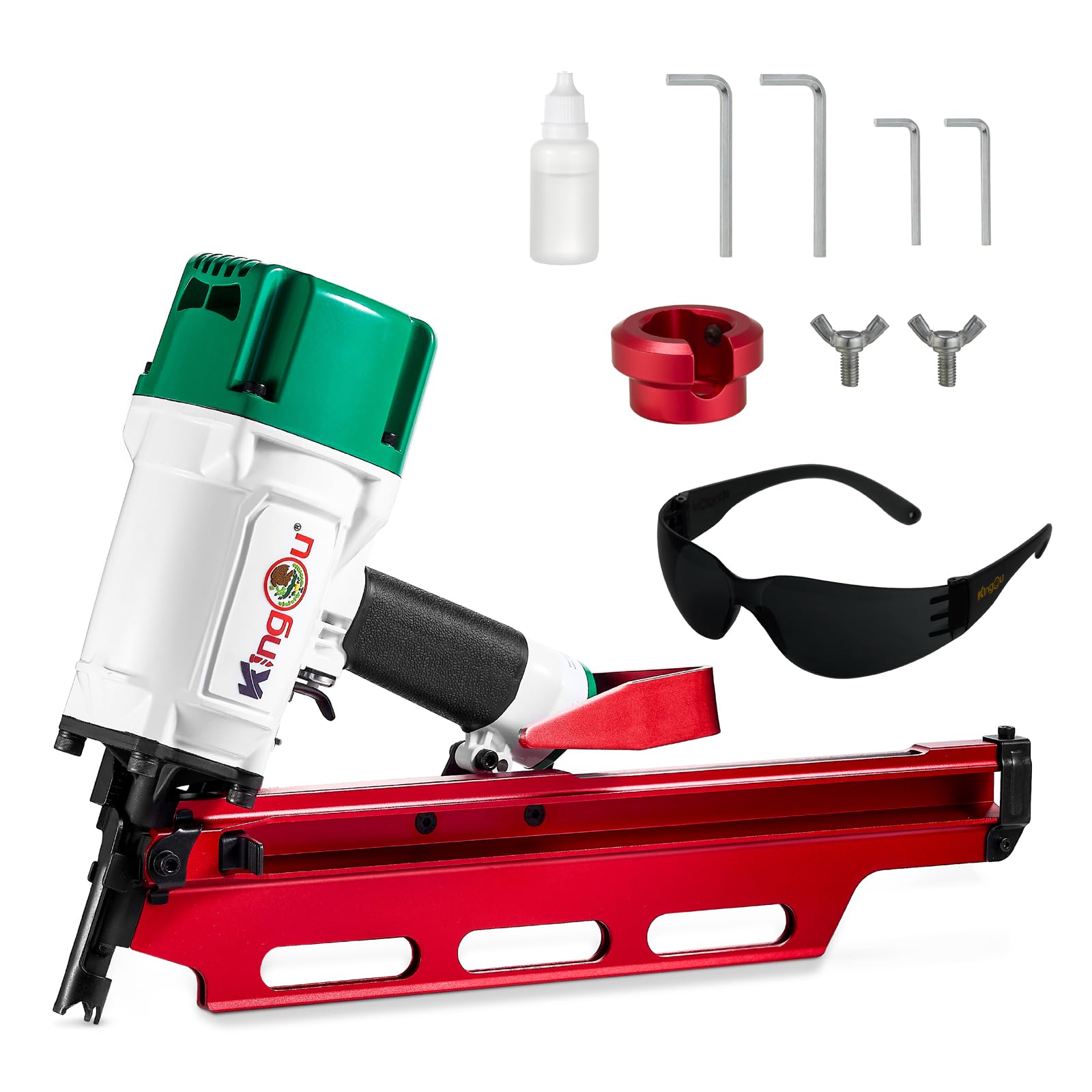 KingOu Mexican Style 21 Degree NR2183M Light Weight (7.8lb) Framing Nailer