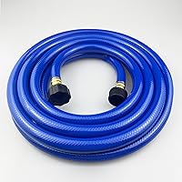 Vista 2 de Manguera de jardín de PVC de 1/2 pulgada, manguera de agua flexible con accesorios macho y hembra, sin fugas, resistente, para uso doméstico, al