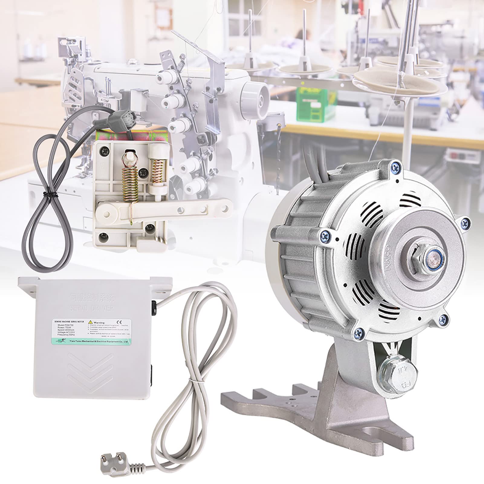 Servomotore Silenzioso per Macchina da Cucire Senza Spazzole da 750 W, velocità Regolabile in Continuo, Ideale per Macchine da Cucire Industriali e Domestiche (220V Spina europea)