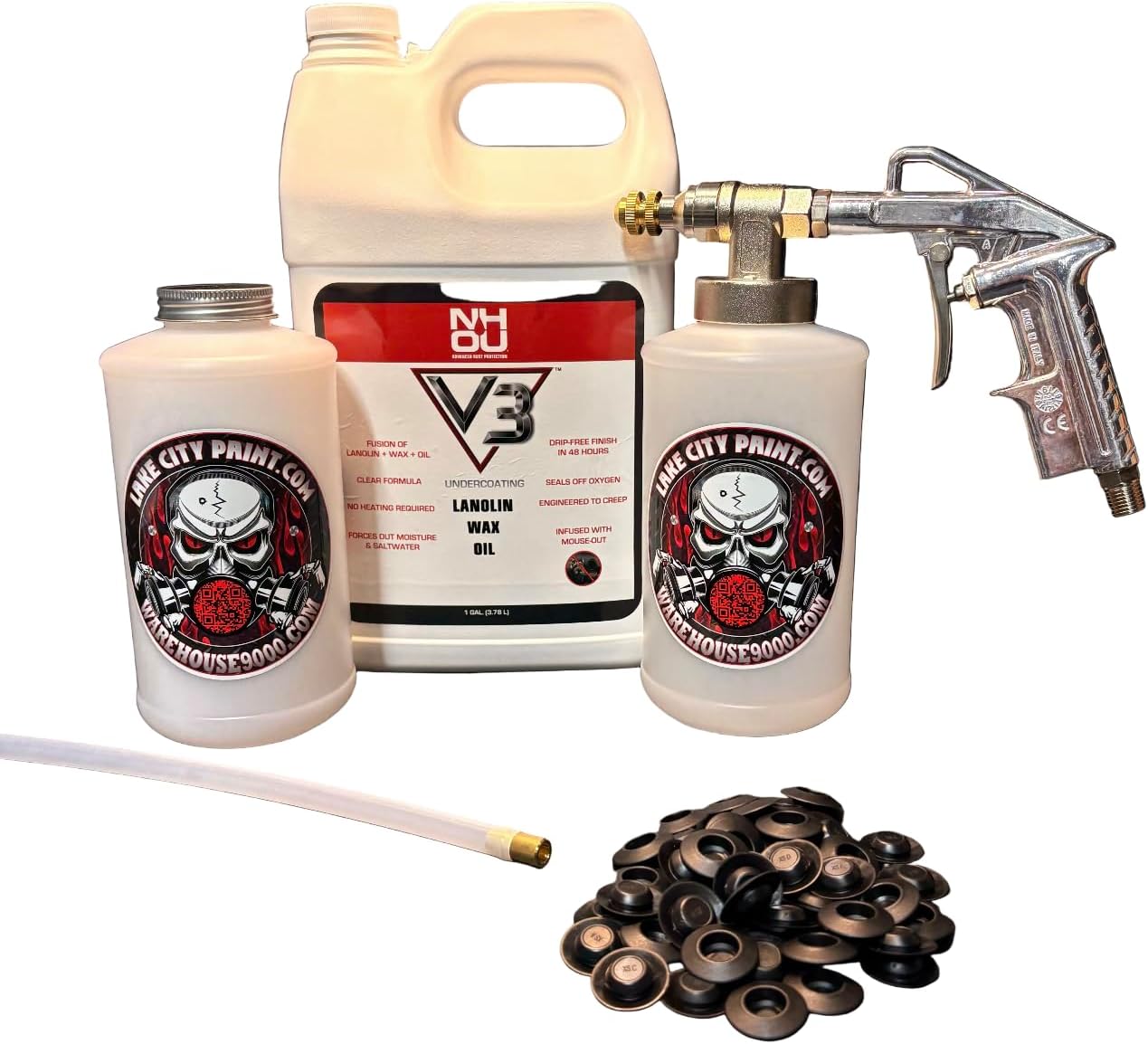 NH Oil V3 Clear Pro Undercoating Gun – Straight Wand Kit (2 W Quart Bottles)