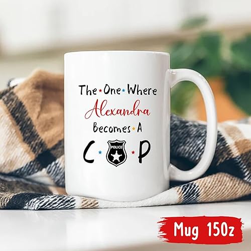 Miniatura 5 de The One Where Becomes A Cop White Coffee Mug 11oz 15oz, Personalized Cop Mug With Name Gift For Police Officer, Future Cop Ceramic Travel Mug,