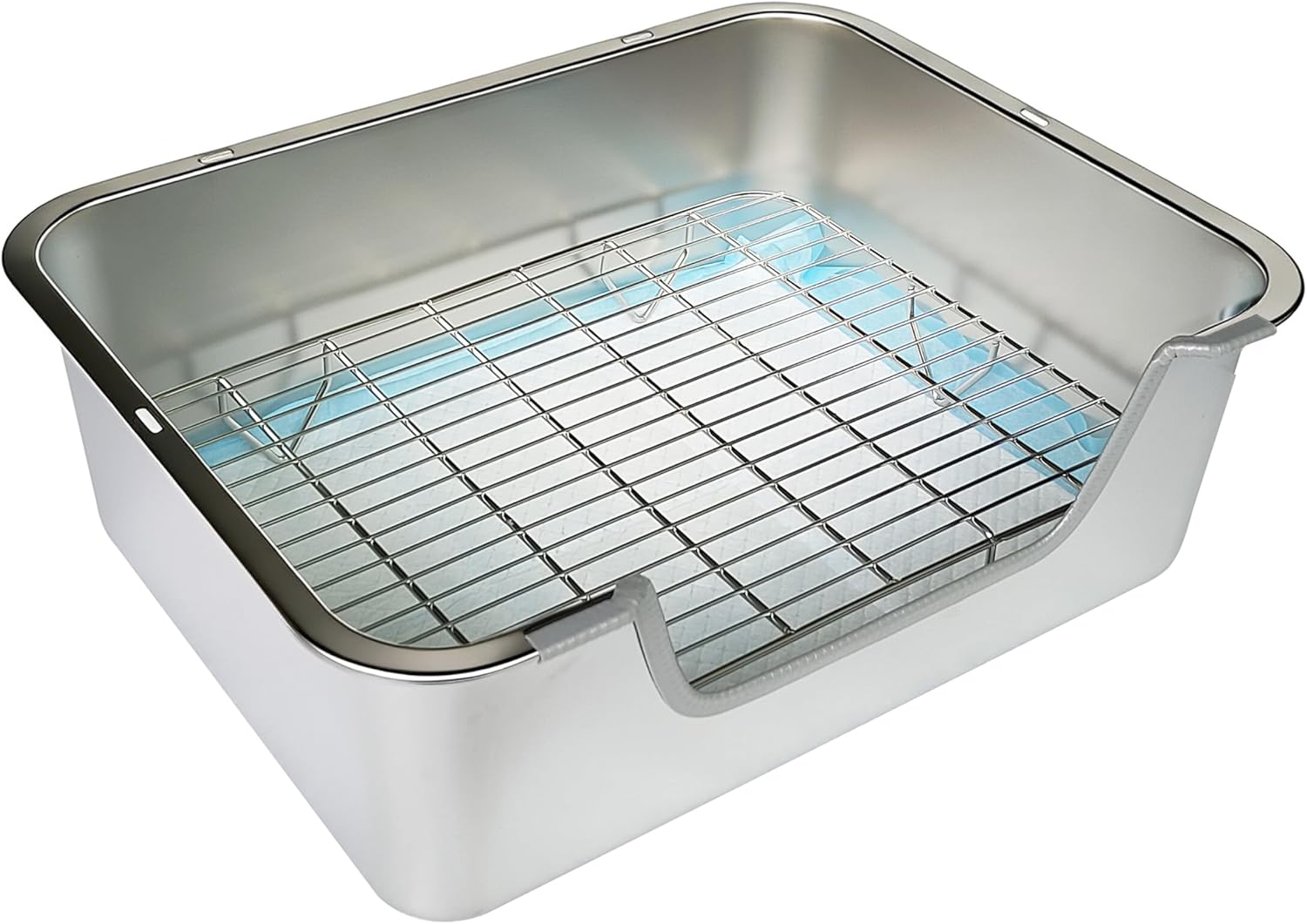 Stainless Steel Sifting Litter Box for Rabbit (L)