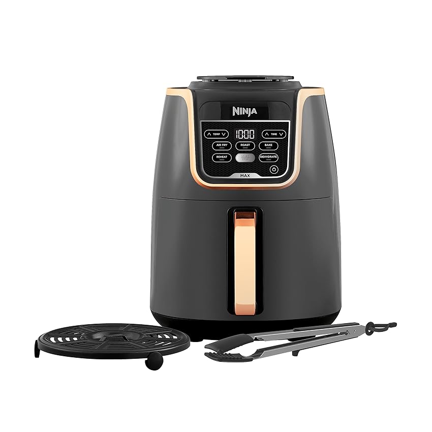 Immagine del prodotto Ninja Friggitrice ad aria MAX, 5,2 l, 5 in 1, antiaderente, senza olio, per arrostire, cuocere, riscaldare, disidratare, formato famiglia, Esclusiva Amazon, rame/nero, AF150EUCP