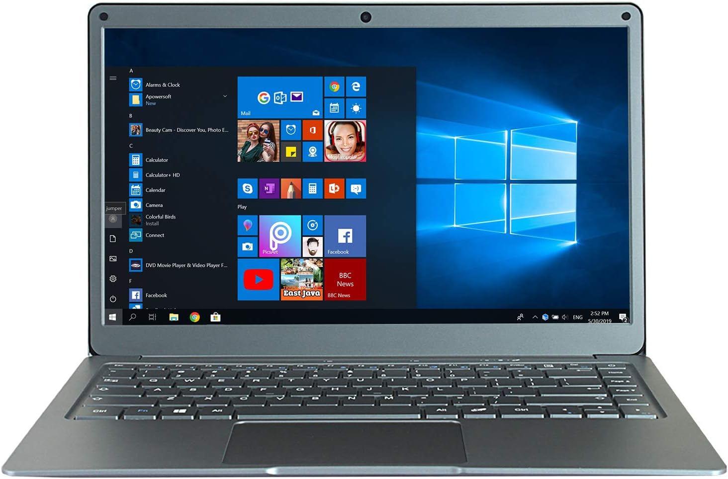 Jumper EZbook X3 6GB 64GB eMMC Laptop Windows 10 Thin and Light Laptop 13.3 inch FHD Computer PC, Intel Apollo Lake N3350 CPU,Support 256GB TF Card and SSD Expansion-Comes with British Keyboard Film