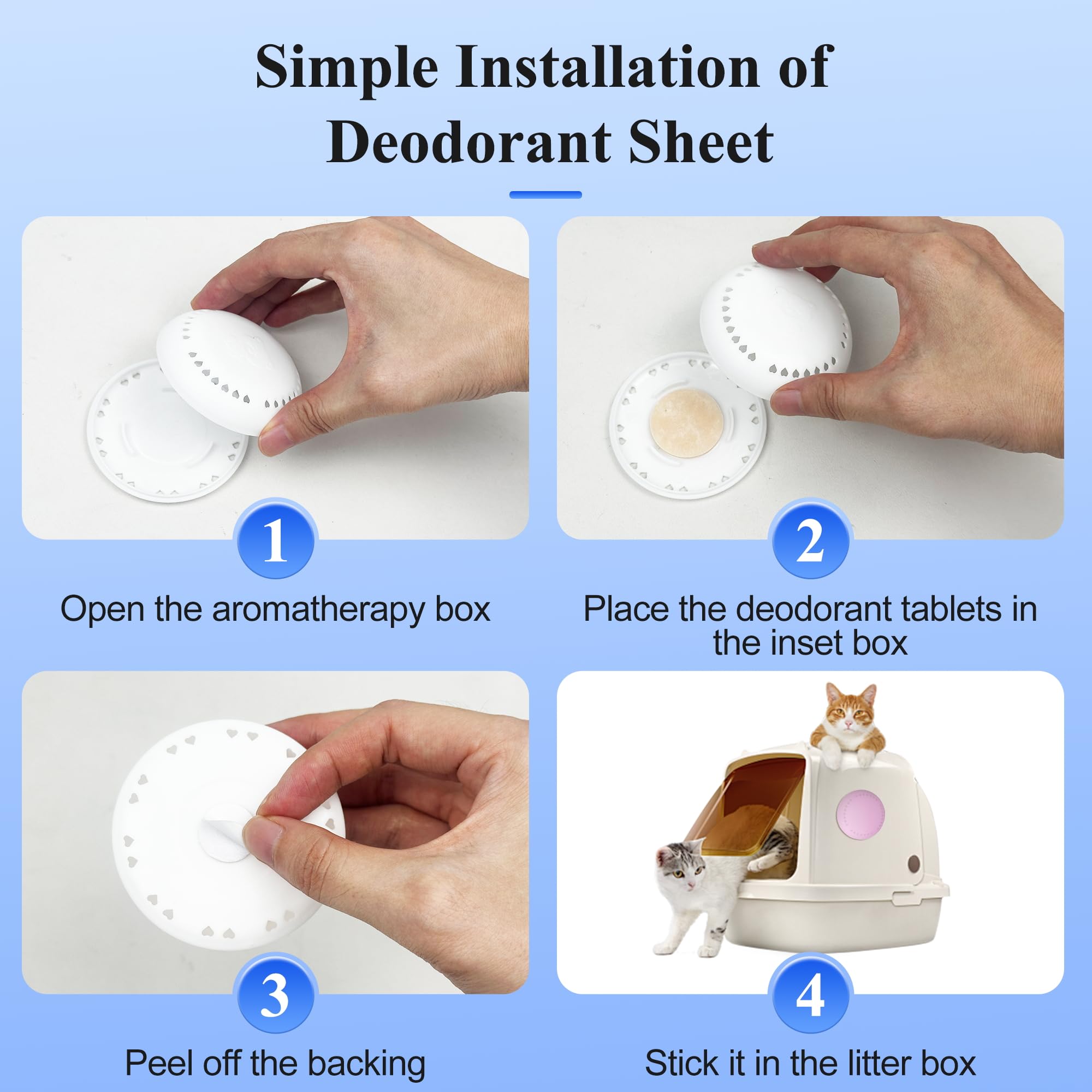 10PCS Deodorizer for Self-cleaning Litter Boxes, Odor Remover Compatible with Automatic Electronic Hands-Free Smart Robot Self-Cleaning Litter Box - image 3