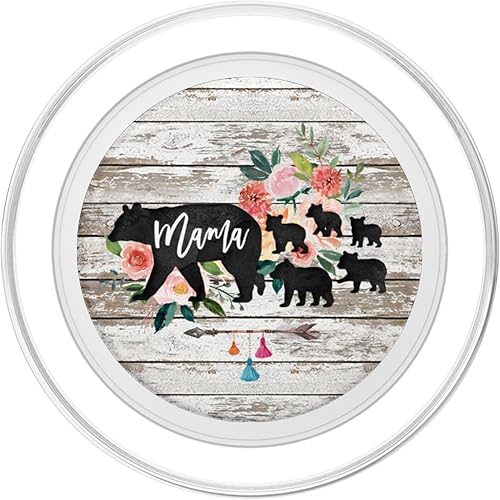 Miniatura 2 de Mama Bear Five Baby Cubs - PopSockets de madera rústica de granero con flechas florales PopGrip agarre intercambiable para teléfonos y tabletas,