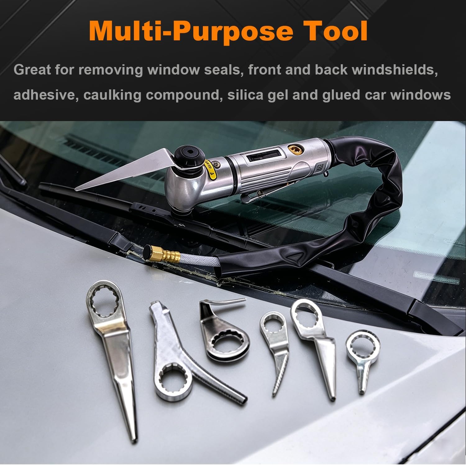Pneumatic Air Windshield Knife, Pneumatic Windshield Remover, Sealant Cutter Blade for Auto Glass Glue, Window Seal Cutter, Car Windshield Windscreen Removal Tool