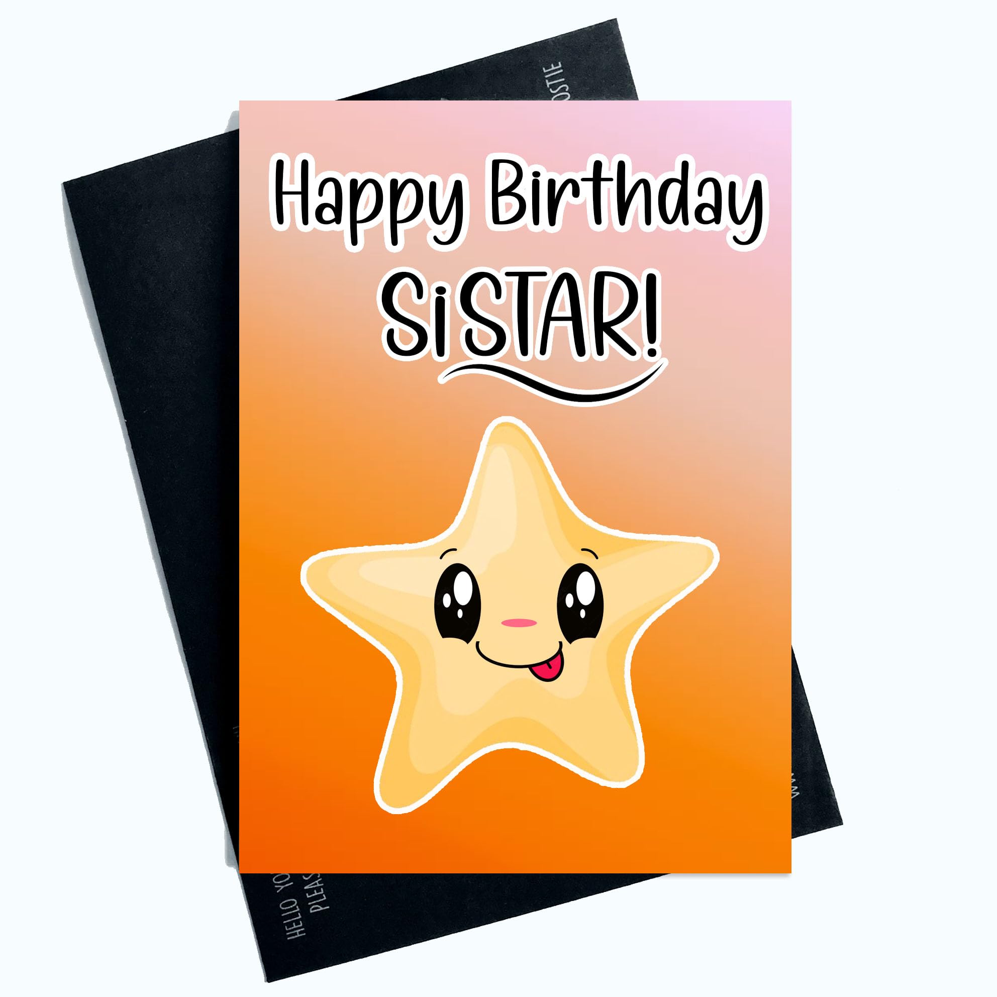 Peachy Antics - Happy Birthday To My Sistar For Sister On Her Birthday Birthday Card For Her Family Member Pink Orange SP177
