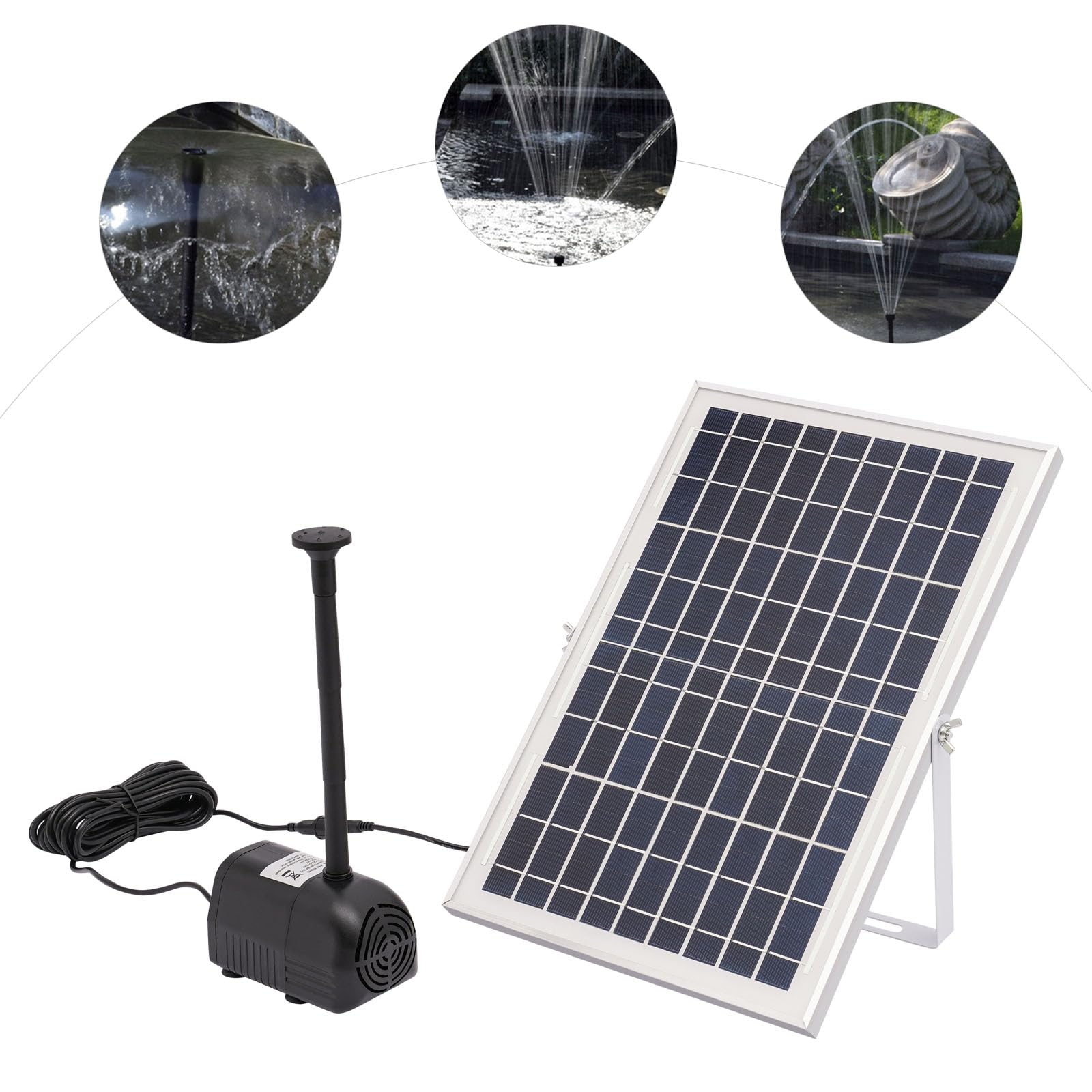 Fontana solare per laghetto 1000 l/h 17 V 10 W pompa per giardino BG100159