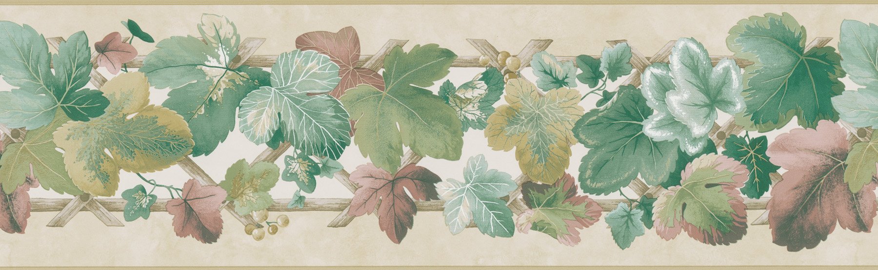 Brewster Home Fashions Cream Brewster 418B102 Borders And More Vine Fence Wall Border, 6.875-Inch By 180-Inch