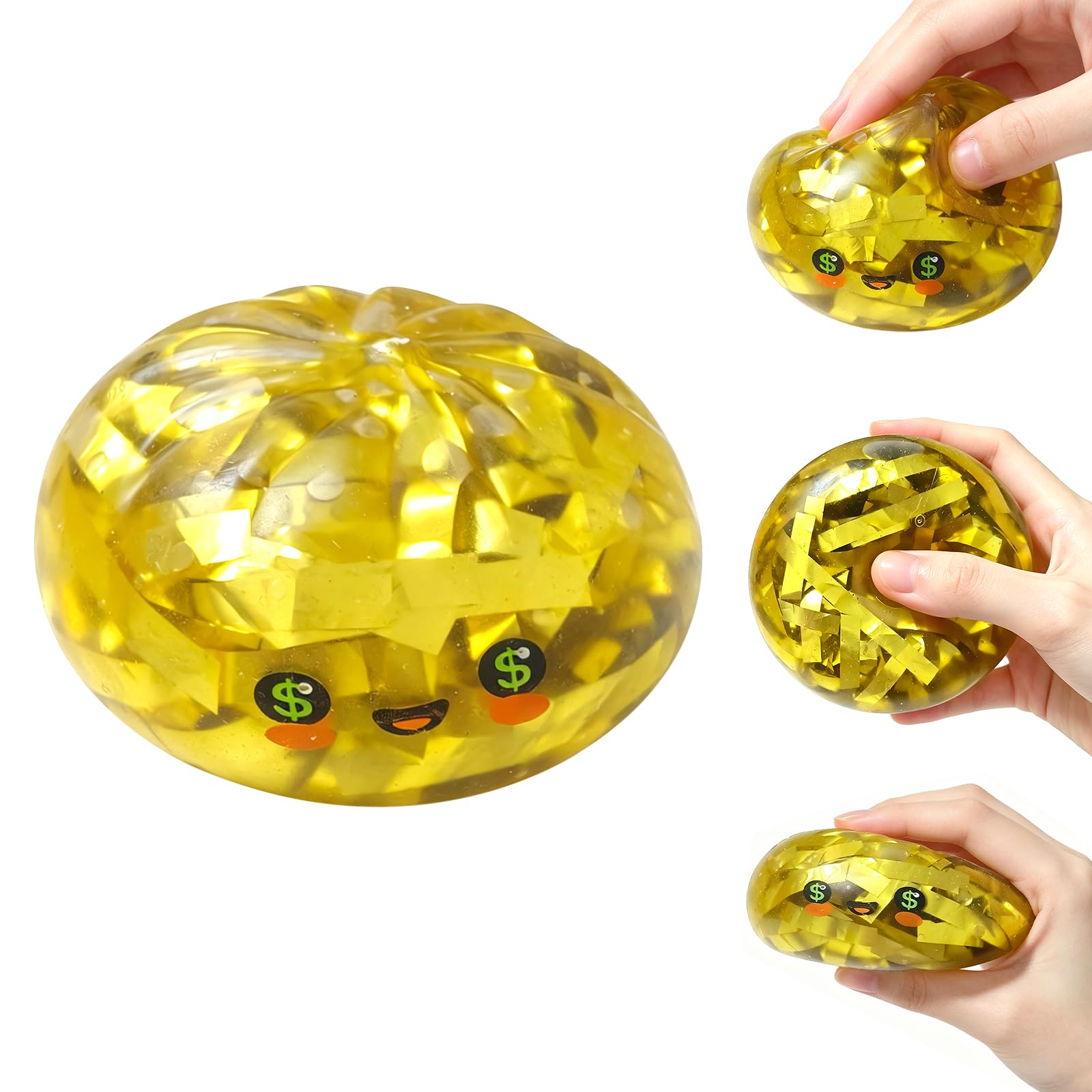 Golden Ticket Edition Dumpling Squishies, Realistic Sensory Fidget Ball, Fidget Gift for Kids & Adults