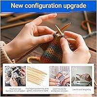 Vista 3 de 35 agujas de tejer de bambú de doble punta de 2/2.5/3/3.5/4/4.5/0.197 in, 7 tamaños, agujas de tejer de bambú, calcetines para suéter con regla