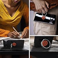 Vista 5 de Carveit Soporte de anillo para teléfono celular con diseño de madera maciza, soporte de metal compatible con iPhone 16 Pro Max 13 14 S24 Ultra S23