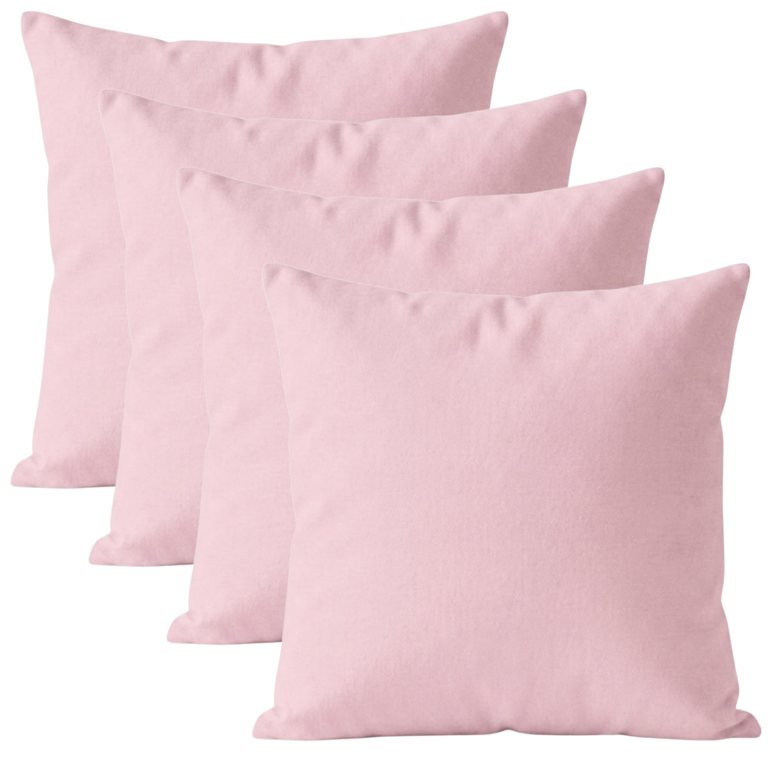 Decorative Cushion Covers Pack of 4 (Plain Pink, 30L x 30W)