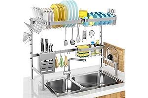 MERRYBOX Stainless Steel Over The Sink Dish Drying Rack