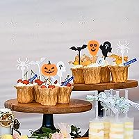 Vista 168 de Rsstarxi Paquete de 36 adornos para cupcakes de Halloween, bruja, fantasma, magdalenas, murciélagos, arañas, gatos, decoración de pasteles