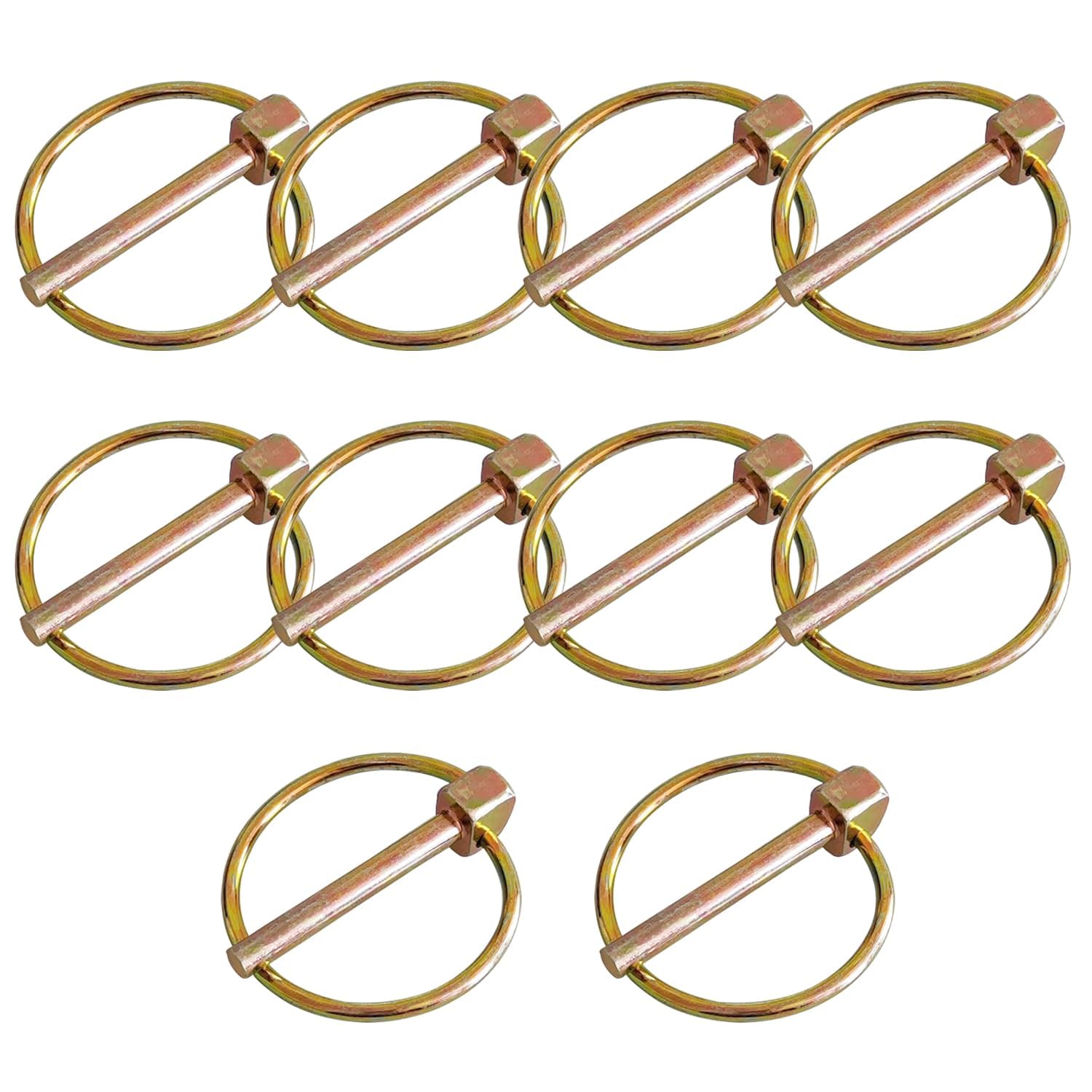 10 PCS Lynch Pin, 6mm Heavy Duty Linch Pins O-Type Safety Pin for Tractors Trailers Trucks Mowers (6x50MM)