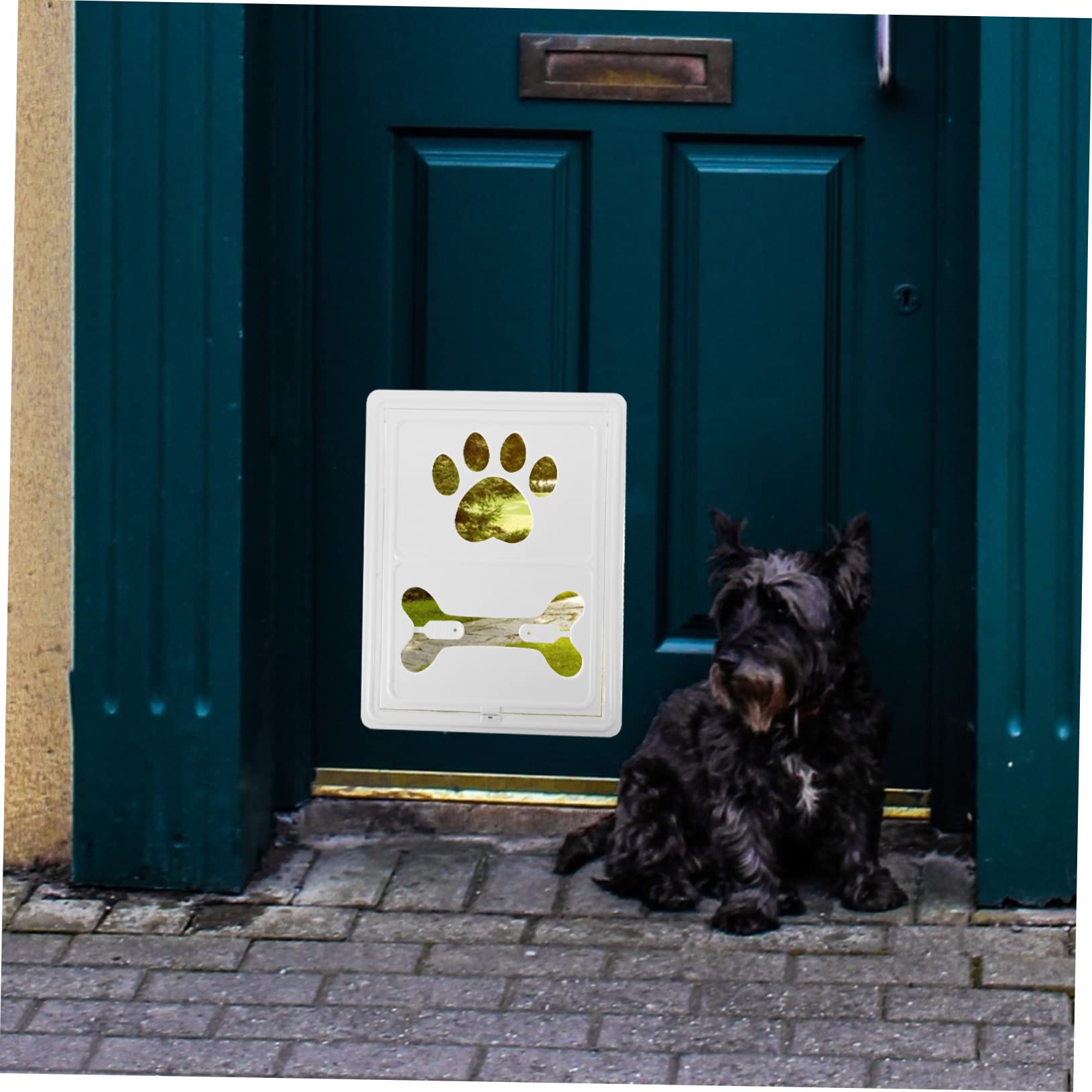 Puerta Mosquitera para Mascotas de PP Color Blanco Cierre Magnético | Bloqueo Automático, para Puertas y Ventanas de Mosquitera, Uso para Gatos y Animales Pequeños