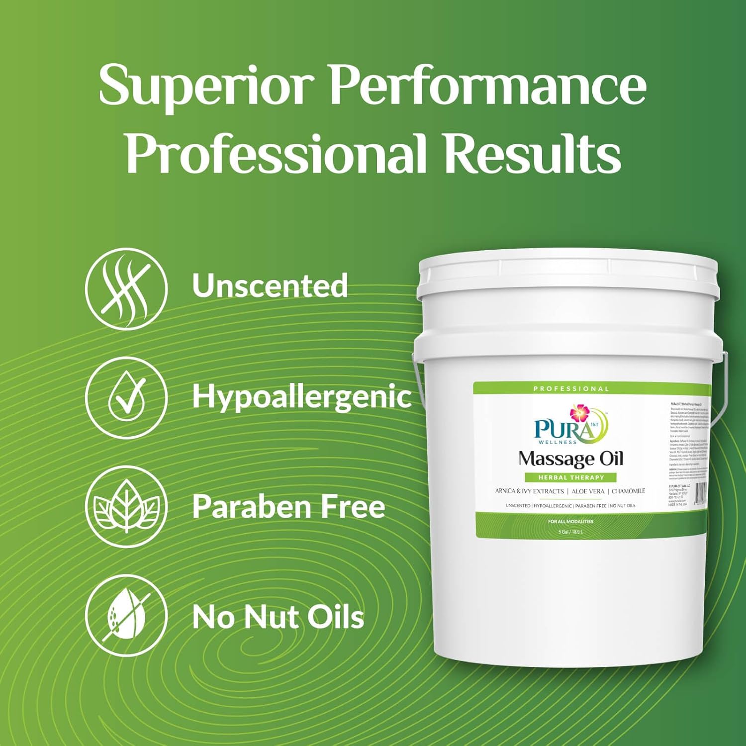 Herbal Therapy 5 Gallon Massage Oil, Aloe Vera, Professional, Massage Therapy, Deep Tissue, Unscented, Hypoallergenic, Natural Ingredients, Skin Hydrating, Moisturizing, Muscle Relief - Image 3