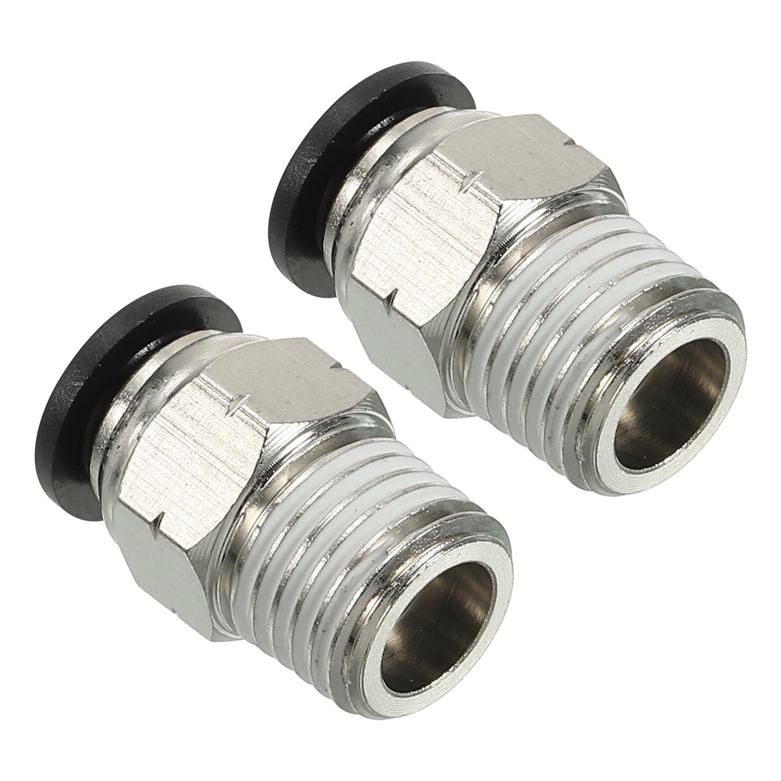 Quick-Connect Pneumatic Fittings – 1/4" OD Tube To 1/8" NPT – Nickel Plated Brass – 10 Pack