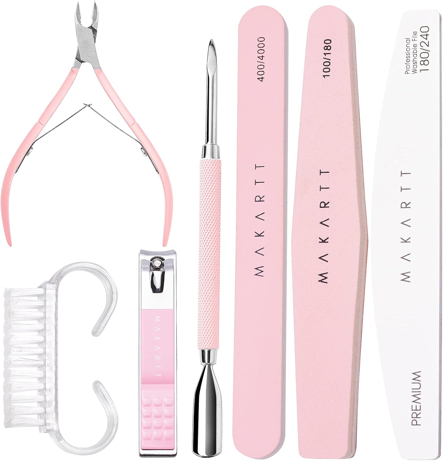 Makartt Nail File and Buffer Set Double Sided, Cuticle Remover Tool Set