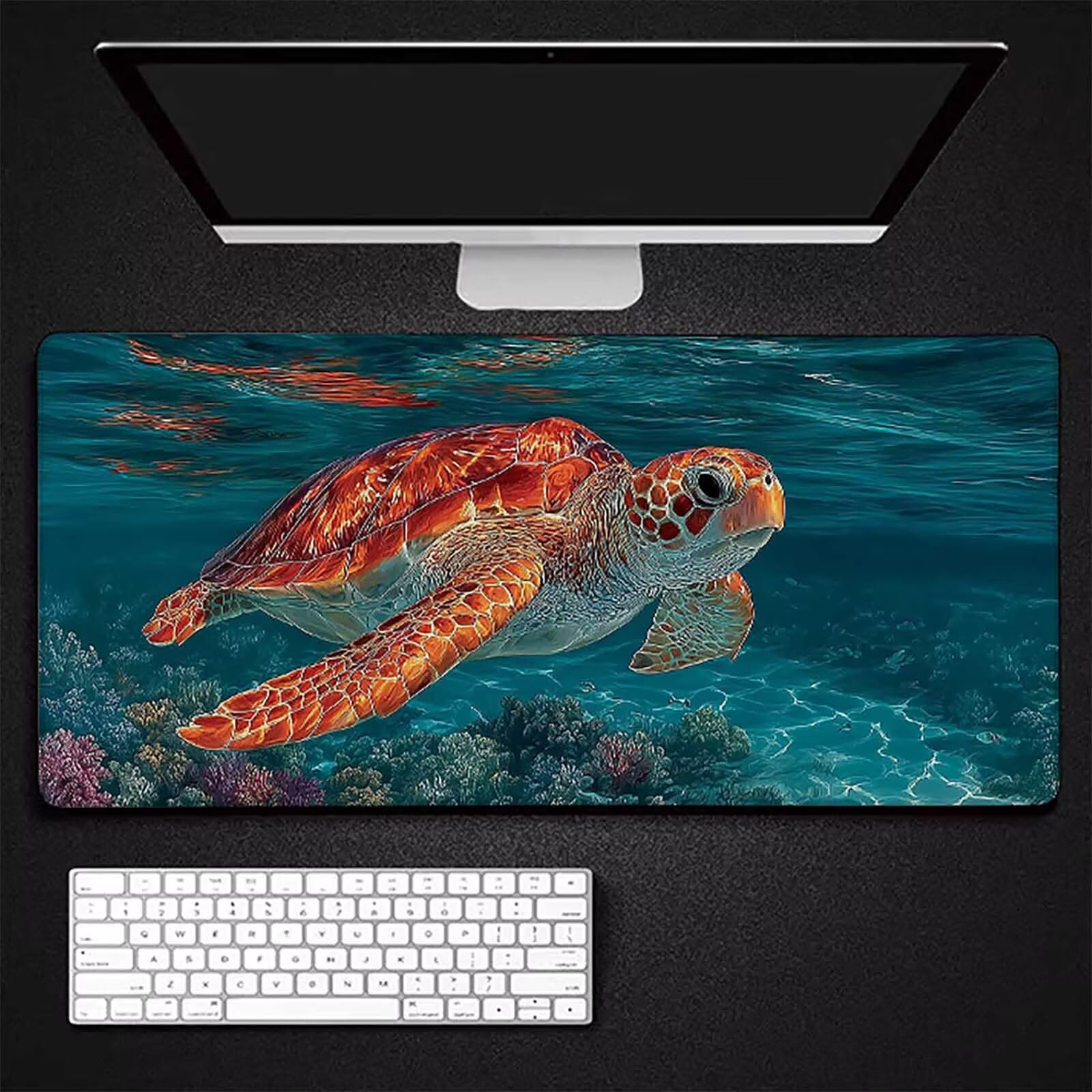 Podkładka pod mysz XXL 1500 x 800 x 3 mm, duża niebieska podkładka pod mysz do gier z motywem, mata pod mysz dla zwierząt na biurko do gier na PC, MacBook, laptop, poprawia dokładność i szybkość dla
