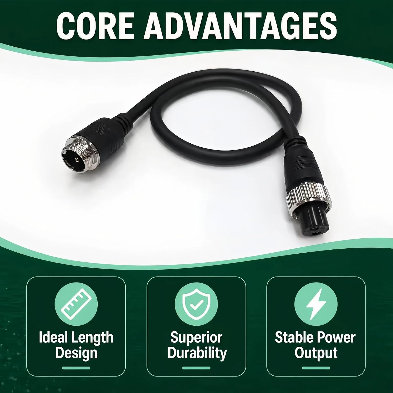 1.8FT Electric Fishing Reel Power Cord for Daiwa BM Prof Series Batteries | Fits for Daiwa Tanacom 1200, 1000, 800, 750, 500 and Seaborg 500MJ; for Shimano BeastMaster, ForceMaster, Leobritz and Plays.