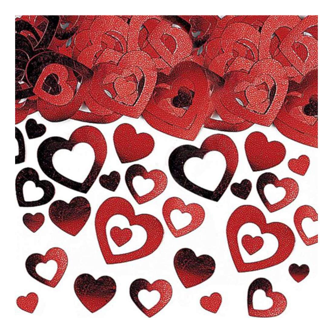 Metallic Red Die-Cut Hearts Confetti - 14g - 1 Pack
