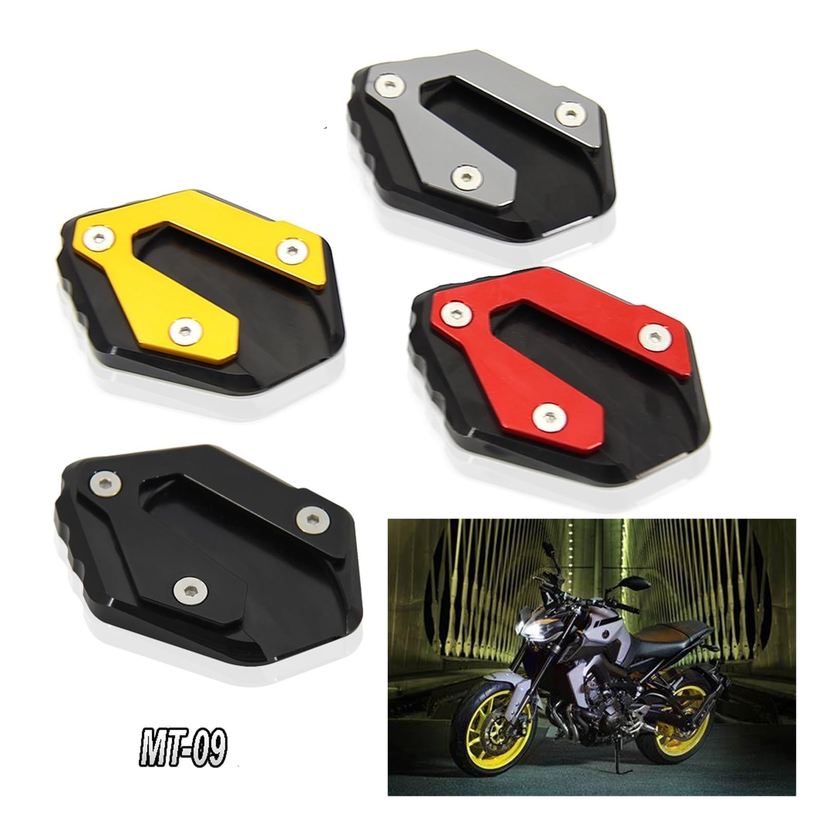 Piastra Allargata Per Cavalletto Laterale In Alluminio Per Yamaha Tracer 900 GT / MT-09 (2014-2021) – Colore Blu - 3