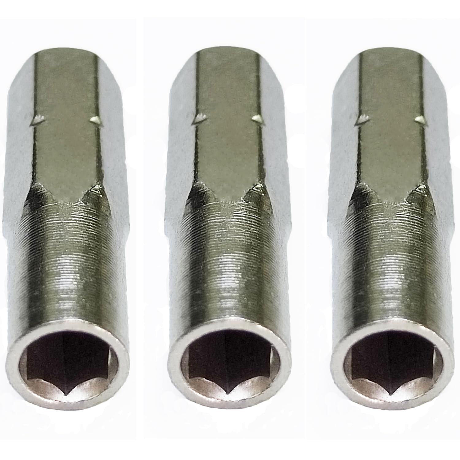 3 Pieces1/4 to 4mm Bit Adapter, 6.35mm 1/4" Hex Outside to 4mm Inside Micro Bit Socket Shank,25mm Long Screw driver Converter for Manual Precision Magnetic Bits Tool