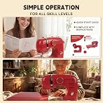 Mini Sewing Machine, Portable Electric with 16 Built-in Stitches for Beginners, Metal Presser Foot, Quick Repair Tool for Home, DIY & Clothes