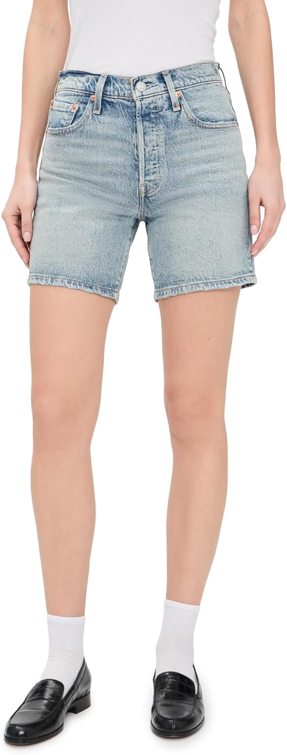 Levi's Womens 501 Mid Thigh Shorts Light-Weight