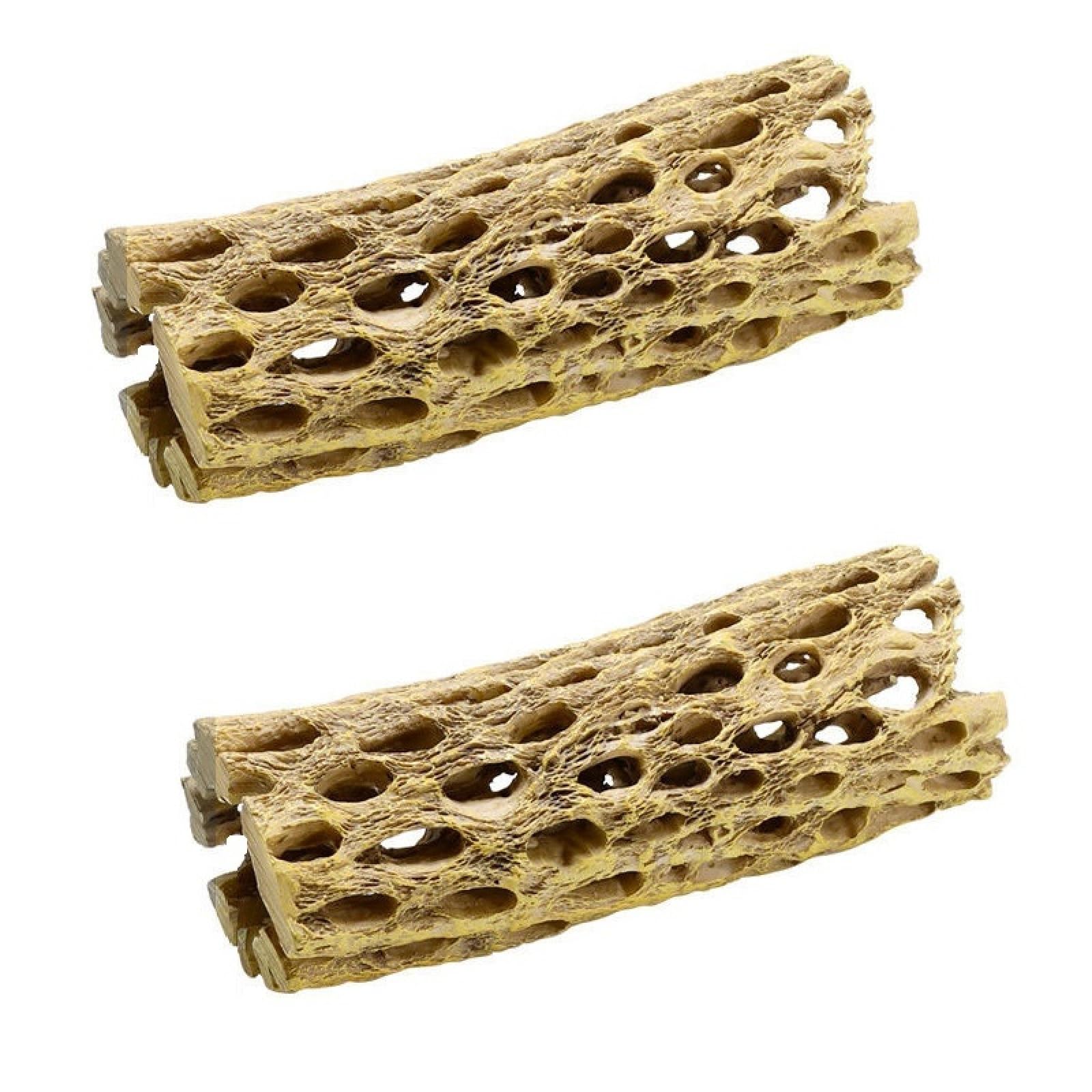 2 pezzi di resina Cholla Wood Fish Tank Landscaping rifugio for gamberetti nido vasca schivare casa foro deposizione delle uova 01