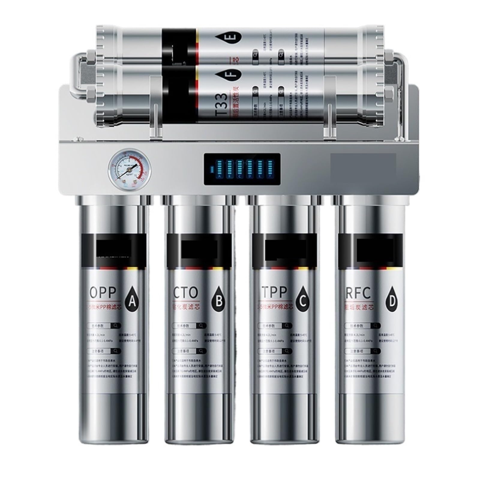 ZQFHSX Reverse Osmosis Water Filter Household Purification System Stainless Steel Kitchen Direct Drinking Purifier Tap Faucet Ultrafiltration Magnetized Machine for Under S